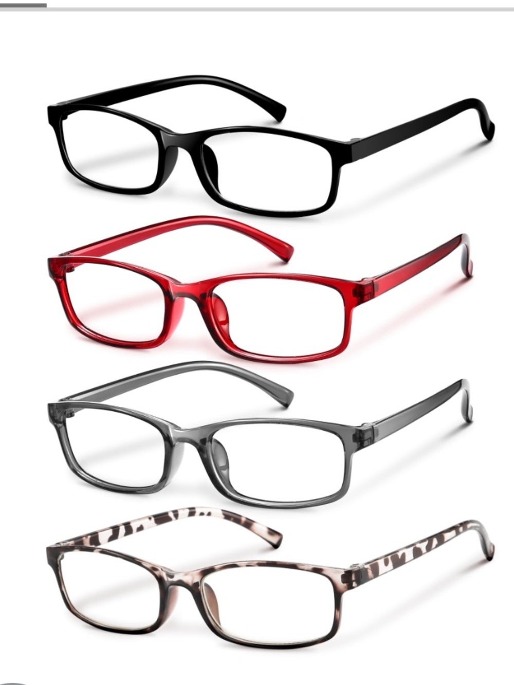 CLEAR VISION Blue-Light Blocking Reading Glasses 2.5+ TR90 Frames UV400 (4-Pack)